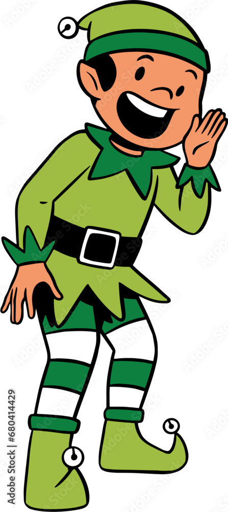 Boy wearing elf costume, christmas cartoon character Boy wearing elf costume, christmas cartoon character