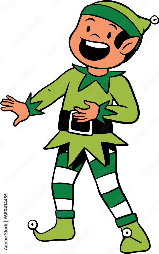 Boy wearing elf costume, christmas cartoon character Boy wearing elf costume, christmas cartoon character