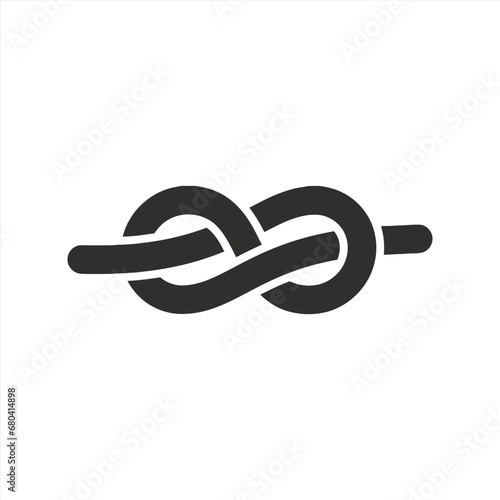 Rope tied into a figure eight knot photo