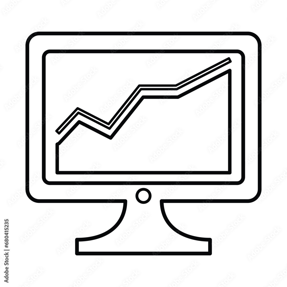 Financial Data Icon In Outline Style