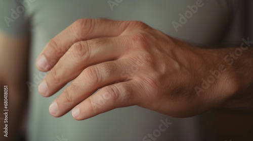 close-up portrait of a male hand, AI generated, background image © Hifzhan Graphics