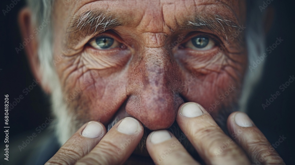 close-up portrait of an old man hand, AI generated, background image close-up portrait of an old man hand, AI generated, background image
