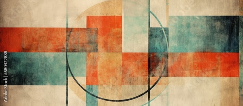 The vintage, abstract abstract art design has a grunge background with a retro pattern and textured construction, perfect for the interior walls of a room in an architectural vintage.