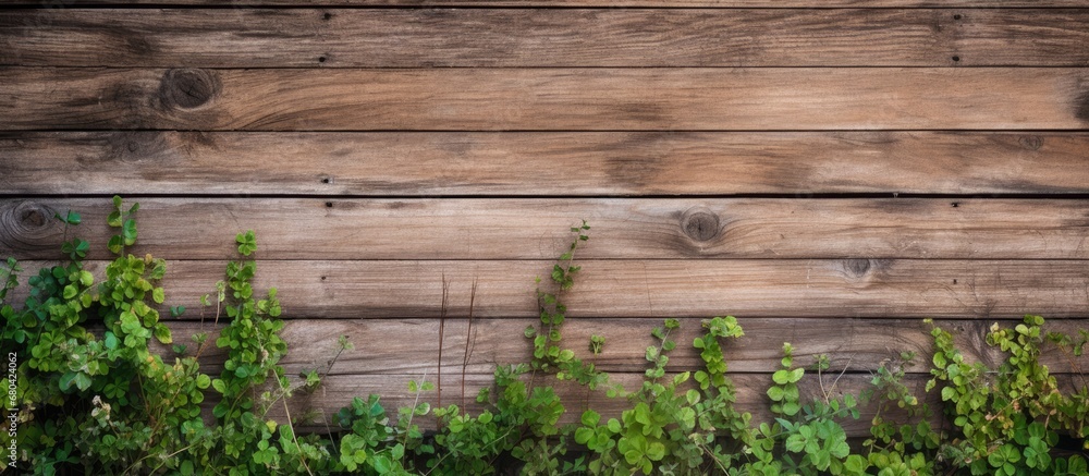 The old wooden board with a natural texture and abstract pattern serves as a background design for the summer wall garden, bringing a touch of spring and nature to the floor. The old wooden board with a natural texture and abstract pattern serves as a background design for the summer wall garden, bringing a touch of spring and nature to the floor.