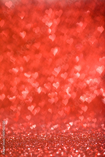 Shiny red heart lights background