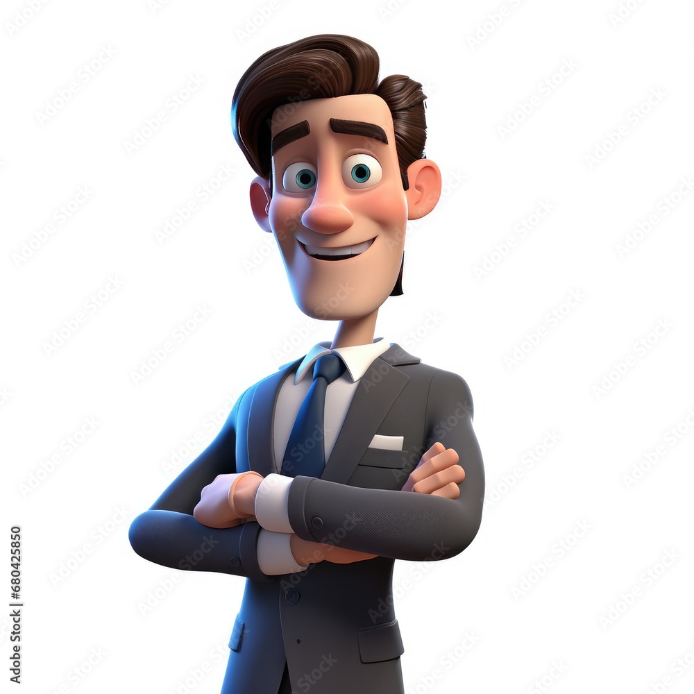 3d character young business man isolated white background 3d character young business man isolated white background