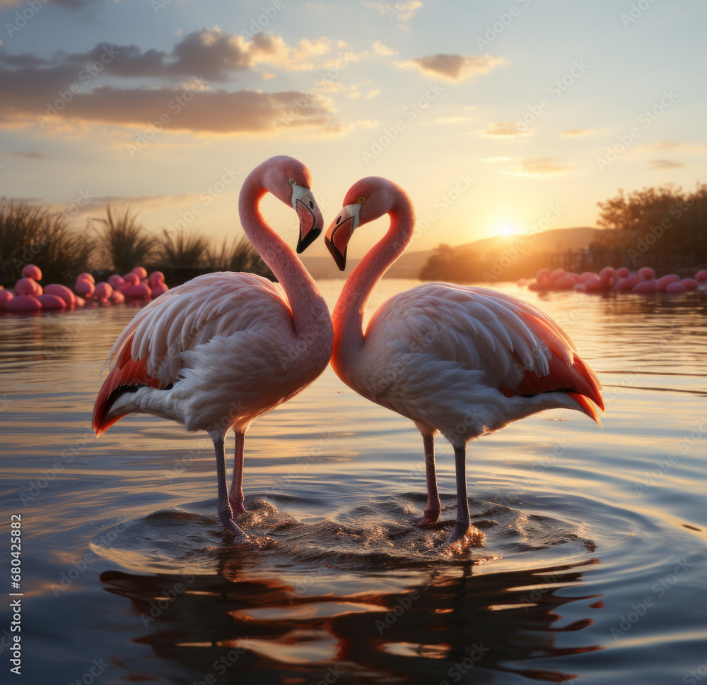 Fototapeta premium Flamingos Paar