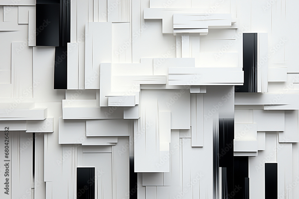 3d render, abstract geometric background, white and black squares, modern design. 3d render, abstract geometric background, white and black squares, modern design.