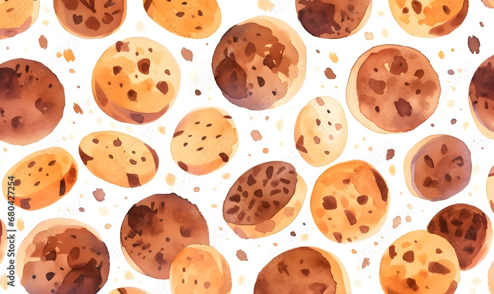 Chocolate Cookie Pattern, Generative AI Chocolate Cookie Pattern, Generative AI