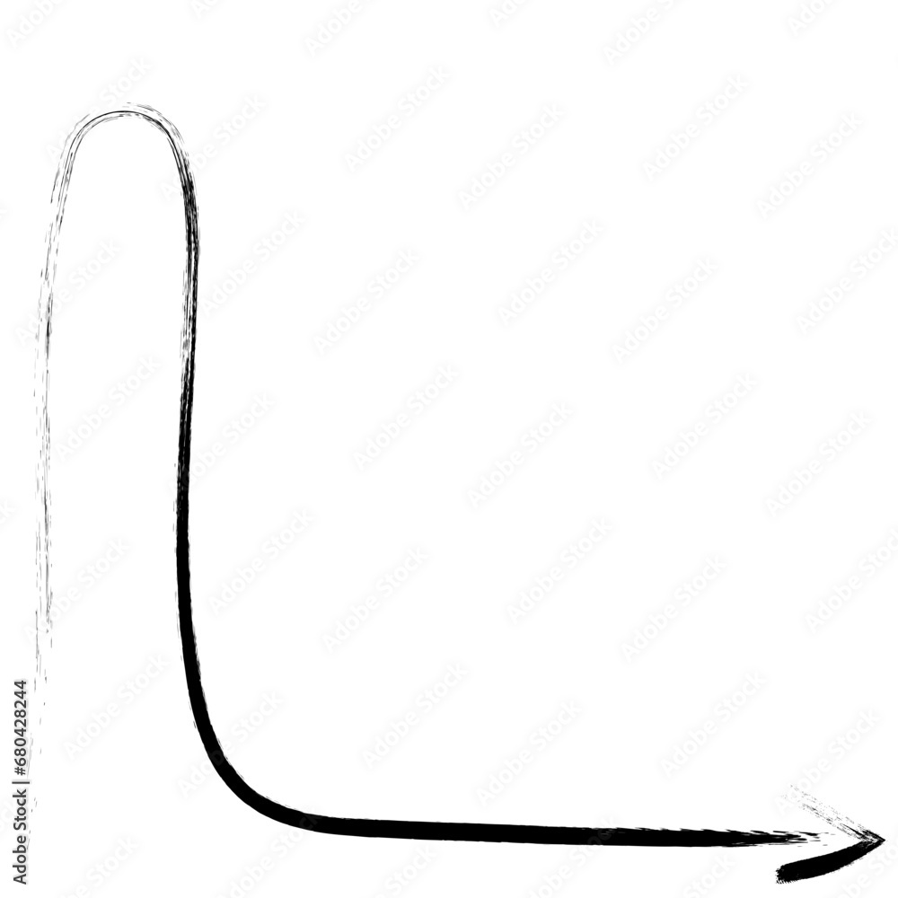 Fototapeta premium black hand drawn pencil arrows. Doodle curved chalk 