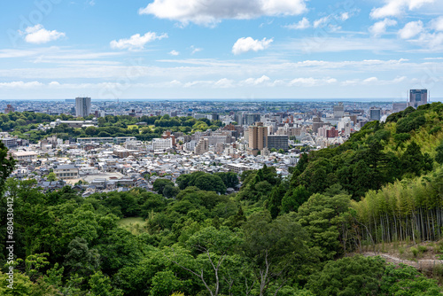 卯辰山見晴らし台から眺める金沢市街