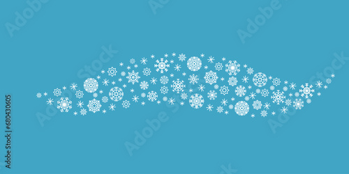 Snowflakes shaped like brushstrokes.Vector Illustration.