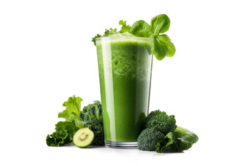green smoothie, png file of isolated cutout object with shadow on transparent background.