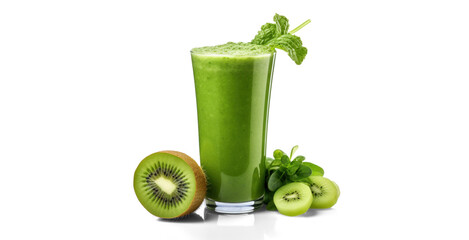 green smoothie, png file of isolated cutout object with shadow on transparent background.