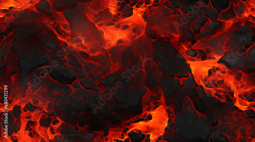 Seamless lava surface texture with infinite pattern