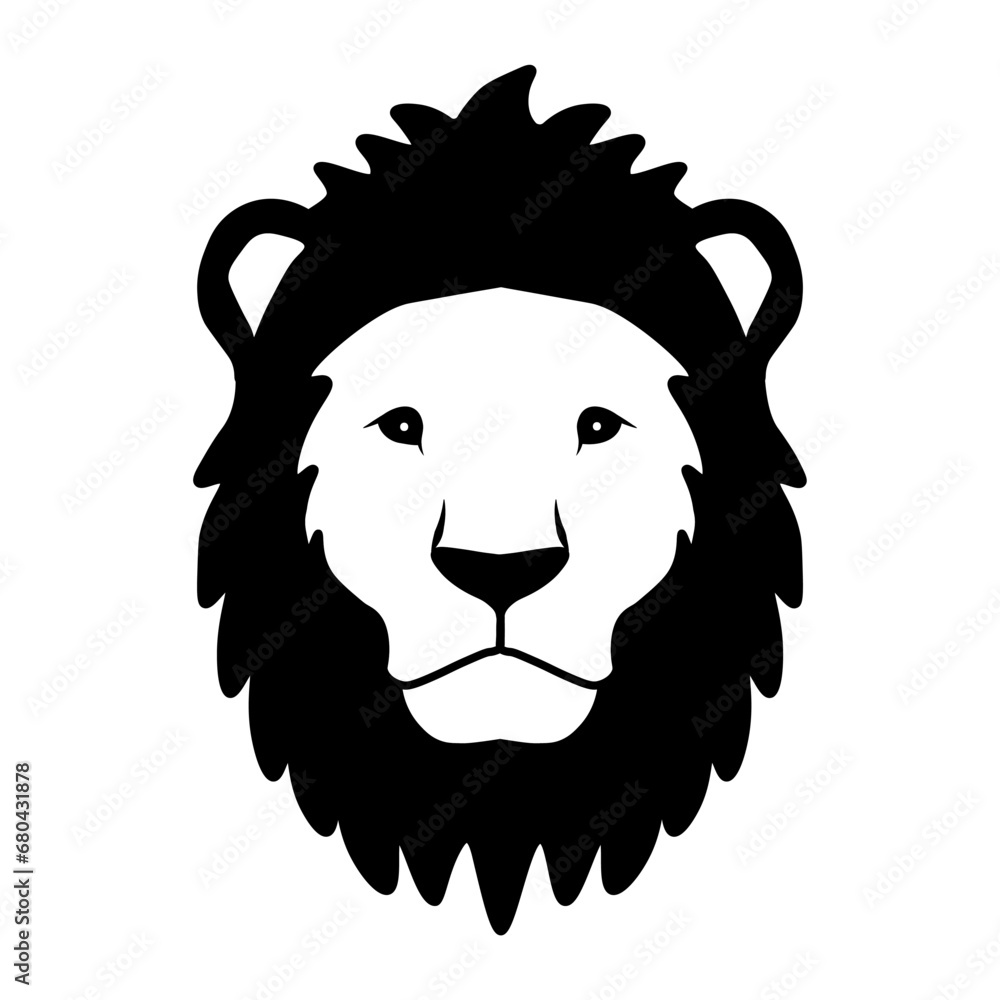 Lion head logo. Wildlife face icon. Heraldry and royal symbol. Vector illustration image. Lion head logo. Wildlife face icon. Heraldry and royal symbol. Vector illustration image.