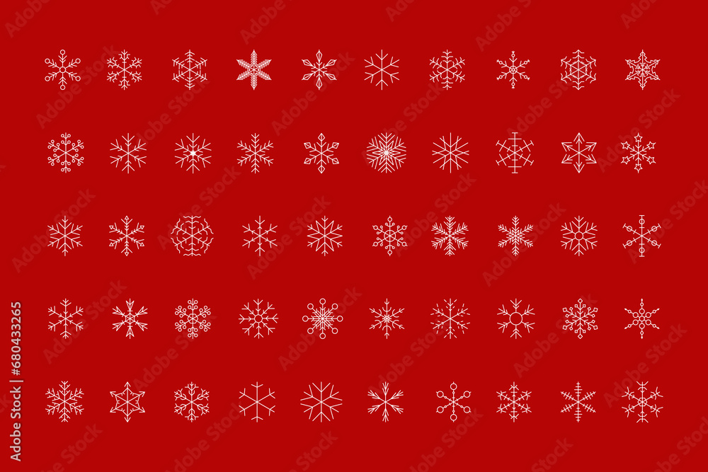 Snowflake snow freeze winter thin line outline icon. Snowflakes thin line icon set. Snowflake Simple Vector illustration