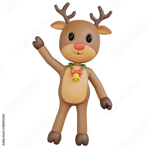 3d render of reindeer with pose.