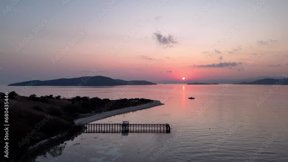 Tropical islands at sunset, beautiful aerial panoramic drone shot Tropical islands at sunset, beautiful aerial panoramic drone shot