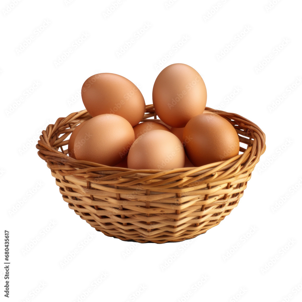 Eggs in Basket on transparent background Eggs in Basket on transparent background