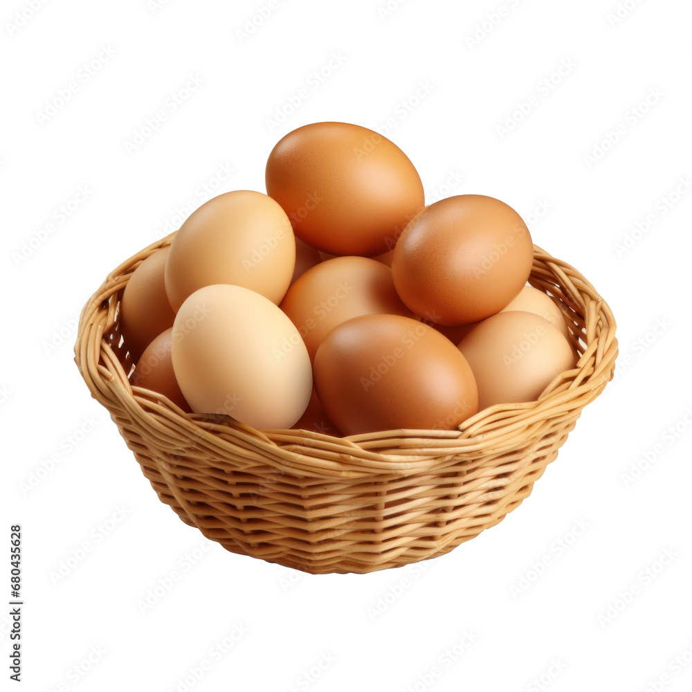 Eggs in Basket on transparent background Eggs in Basket on transparent background