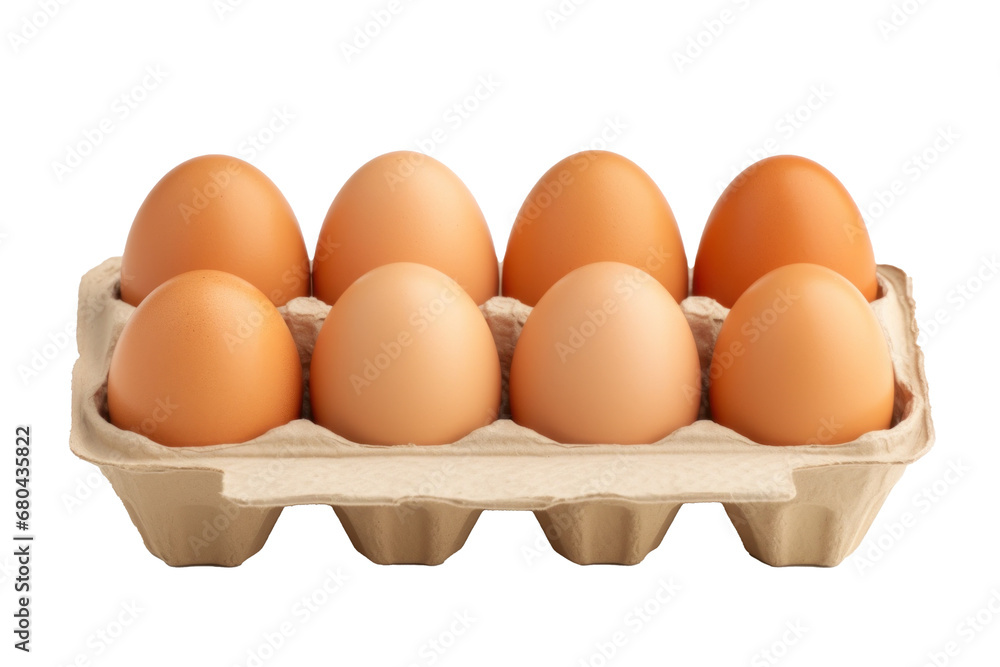 Fresh eggs in packaging on transparent background Fresh eggs in packaging on transparent background