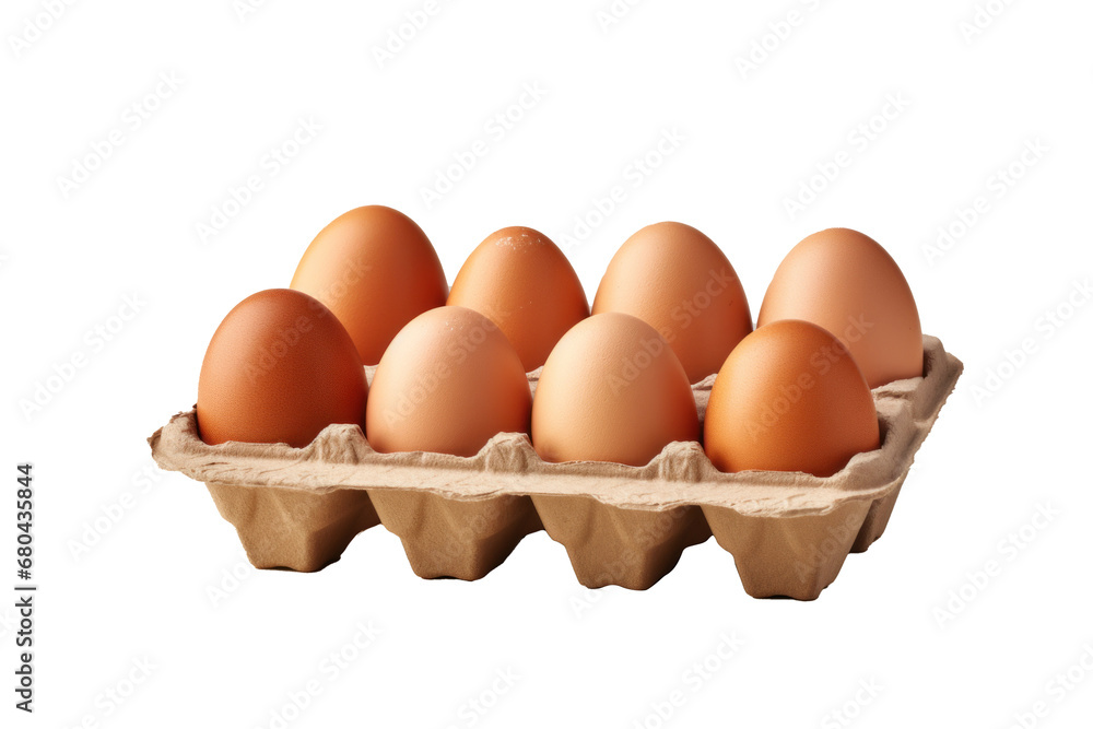 Fresh eggs in packaging on transparent background Fresh eggs in packaging on transparent background