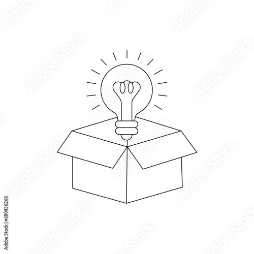 Modern Thin Line Icon or Pictogram with word creativity, Business Core Value Concept.