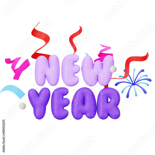 Happy new year 3d icon