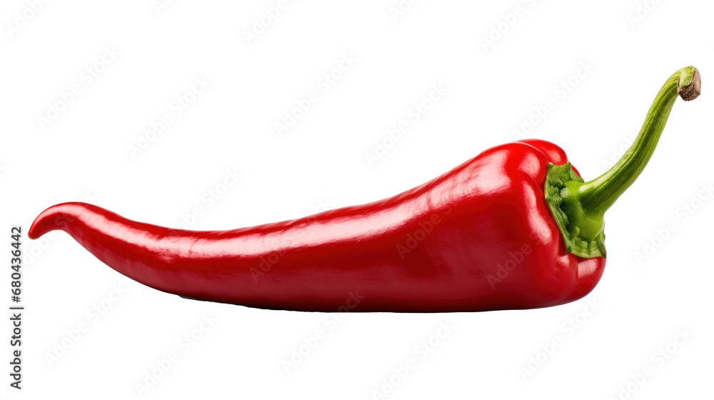 Red hot chili pepper on  transparent background