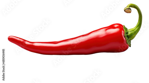 Red hot chili pepper on  transparent background