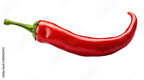 Red hot chili pepper on  transparent background