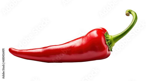 Red hot chili pepper on  transparent background