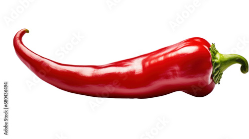 Red hot chili pepper on  transparent background