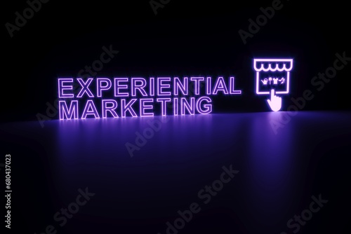 EXPERIENTIAL MARKETING neon concept self illumination background 3D illustration