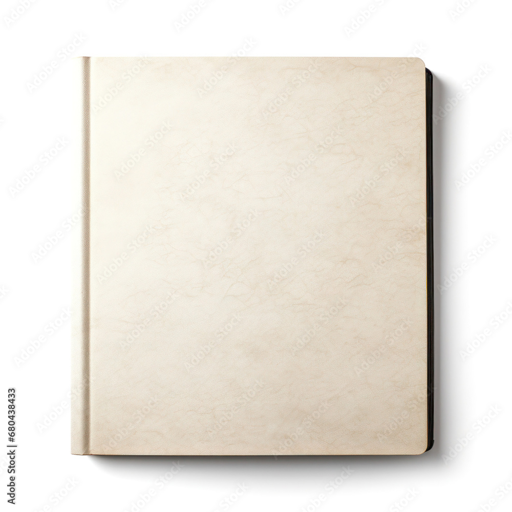 empty book with blank pages without inscriptions, copy space, mock up, isolated on white