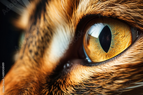 Cat's eye close-up macro shot. Beautiful cat