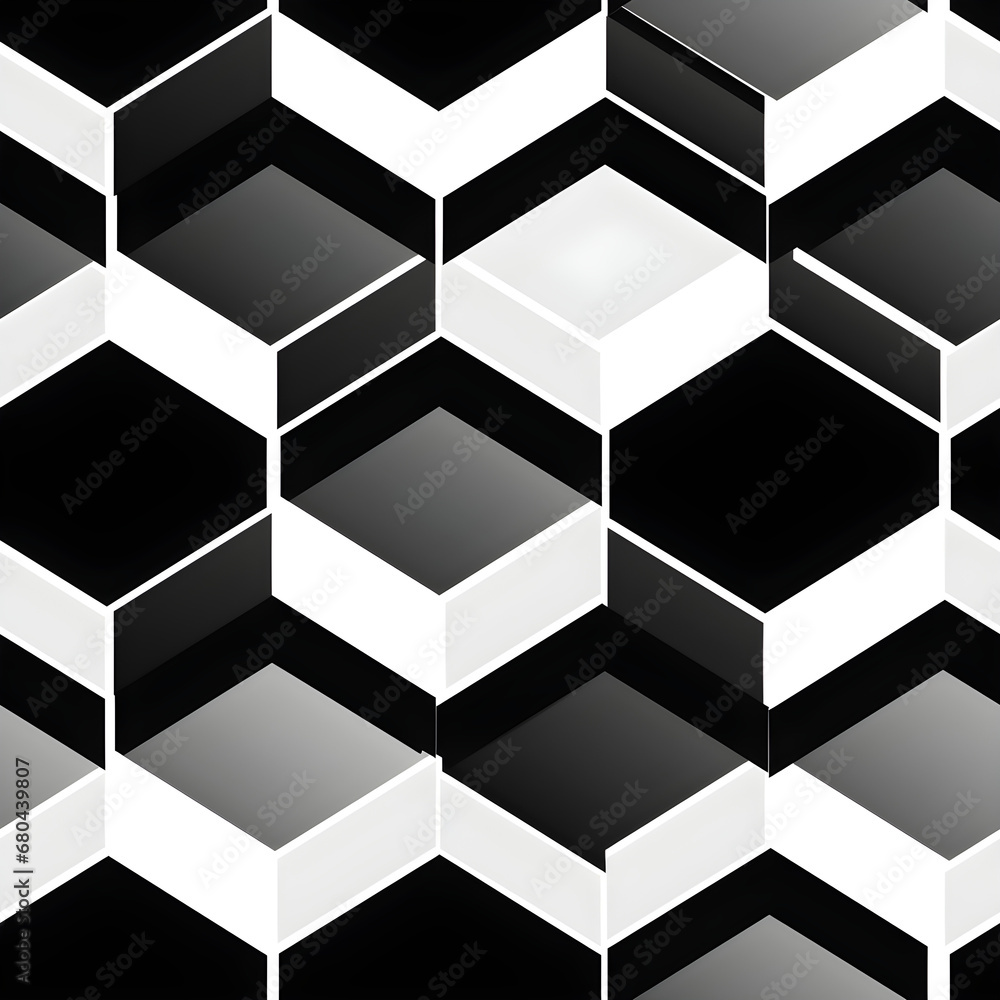 seamless pattern of hexagons in a bold black and white seamless pattern of hexagons in a bold black and white