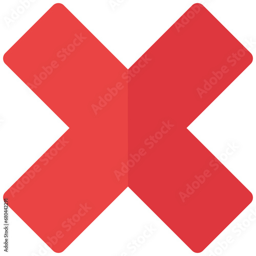 Incorrect or cross icon vector flat design style.