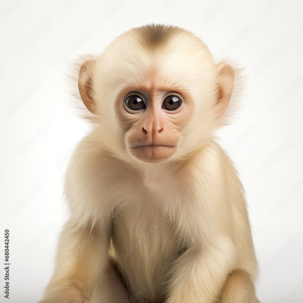 Obraz premium Cute capuchin monkey, isolated on white background