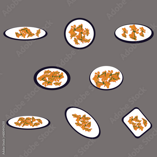 Palak Pakora indian snacks Vector