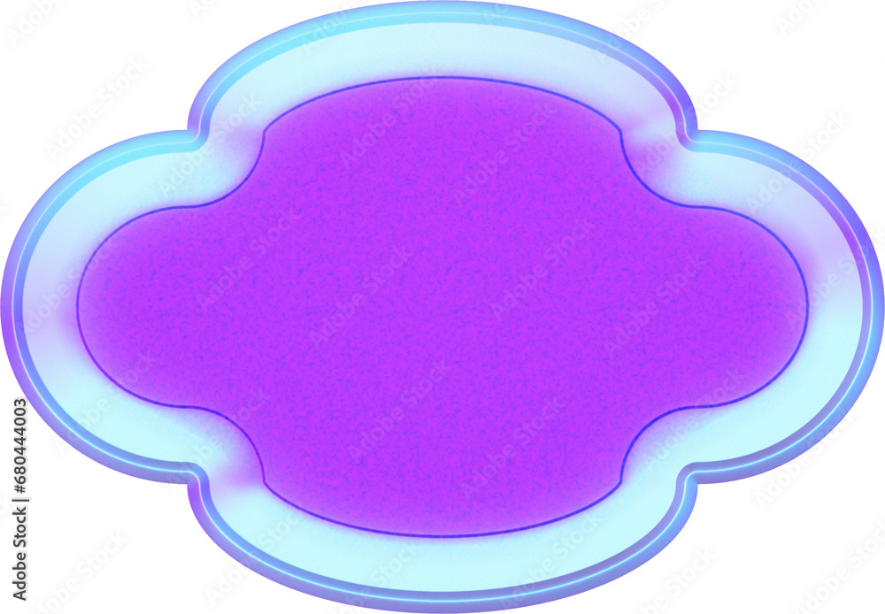 Y2k 3D cloud decorative bright hologram Y2k 3D cloud decorative bright hologram
