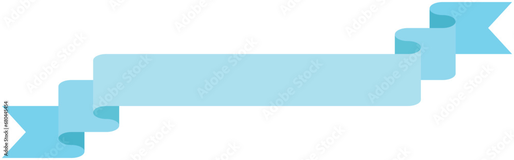 シンプルなリボンの単品イラスト8（水色）