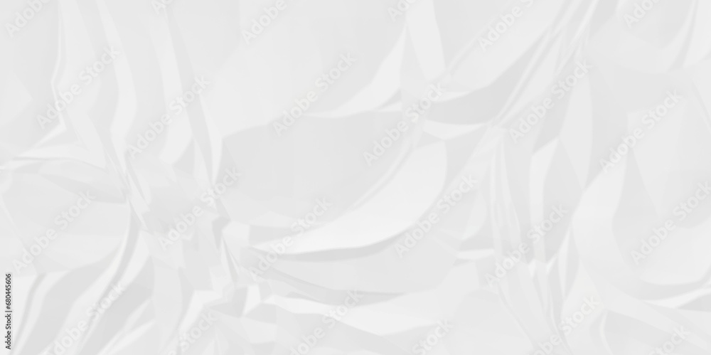 White wrinkled paper crumpled texture. white fabric textured crumpled white paper background. Panorama white paper texture background, crumpled pattern texture background. - obrazy, fototapety, plakaty 
