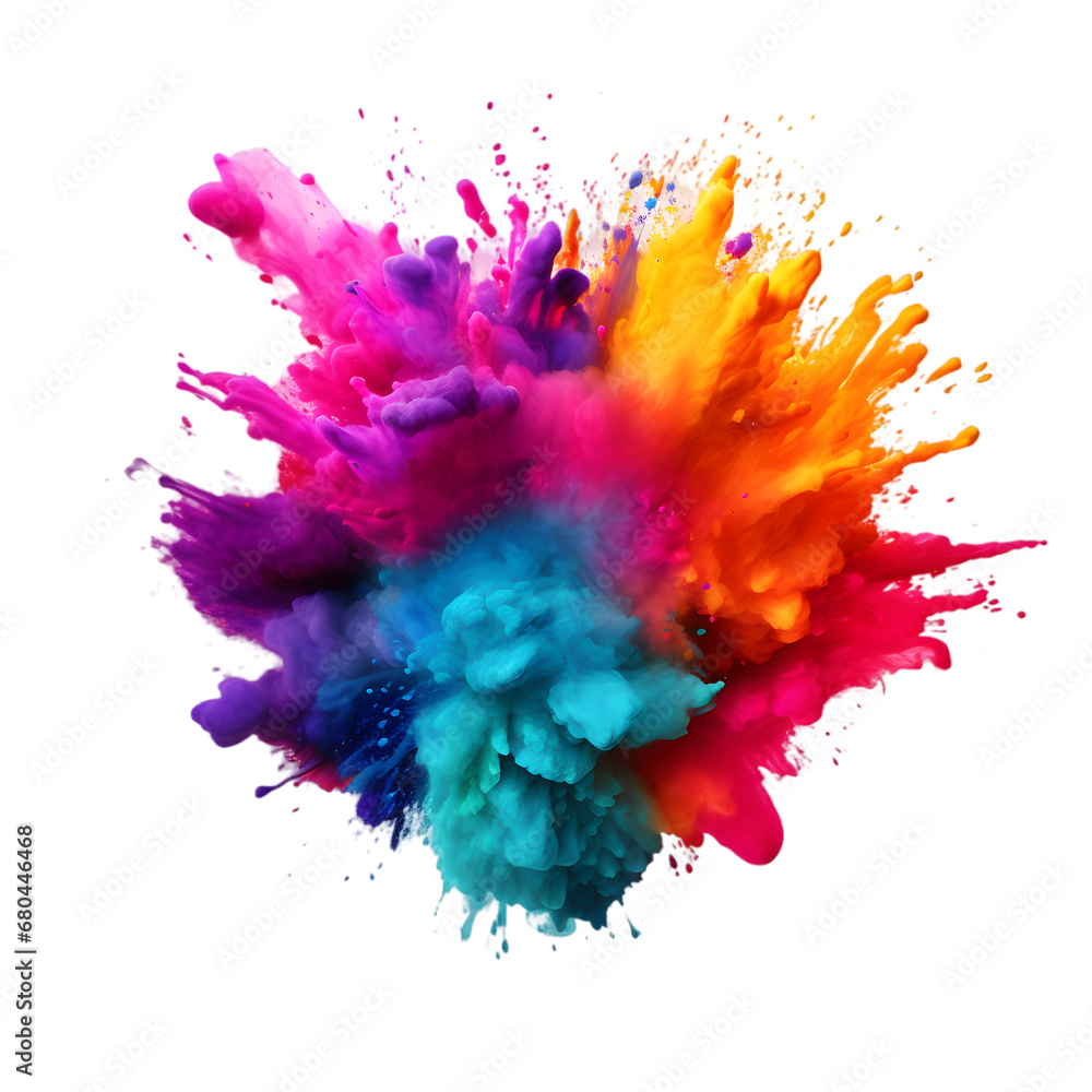 Colorful paint color explosion transparent background	