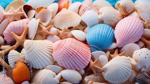 collection of sea shells close-up photo