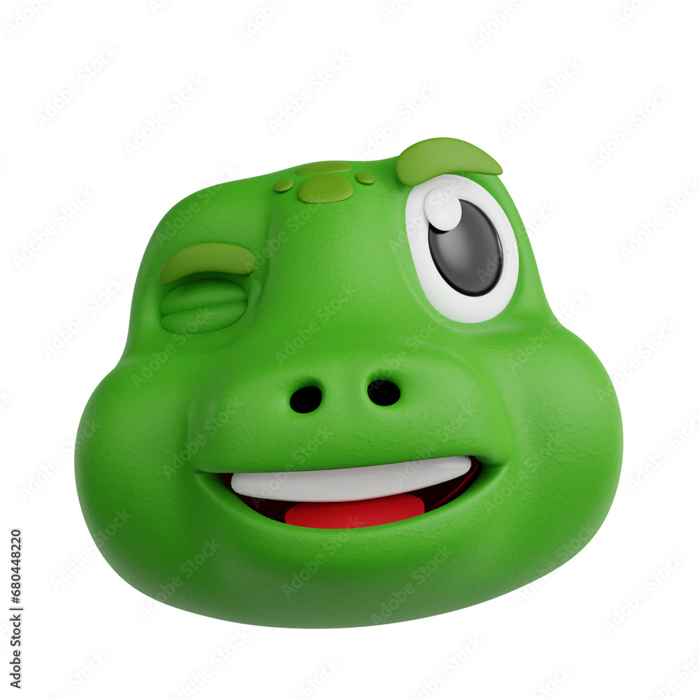 Fototapeta premium 3D Illustration of Winking Turtle Animal Emoji