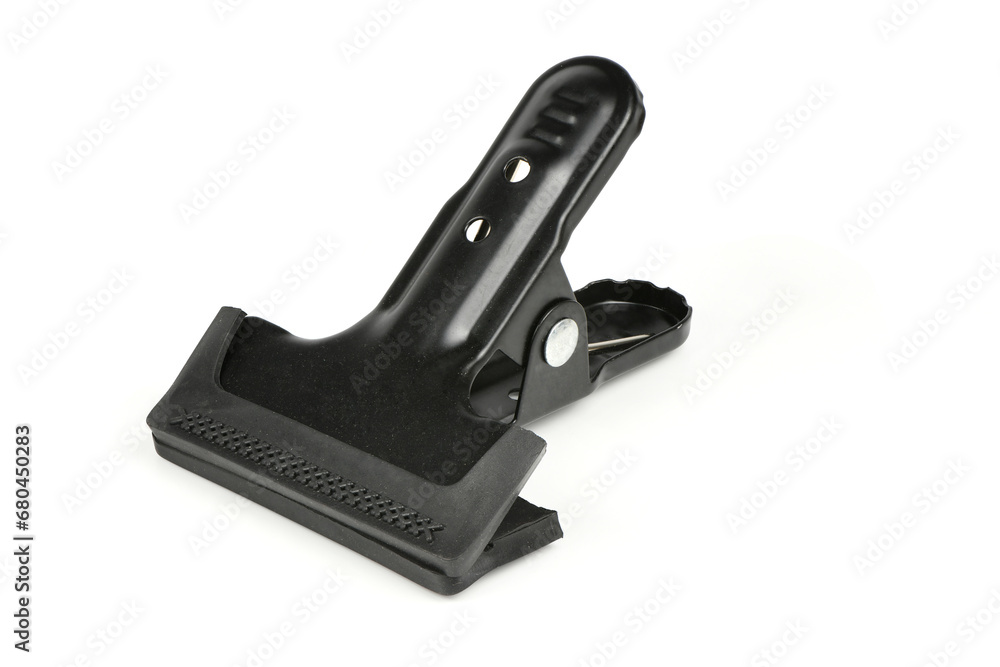 Black paper clip isolated on white backgroud Black paper clip isolated on white backgroud