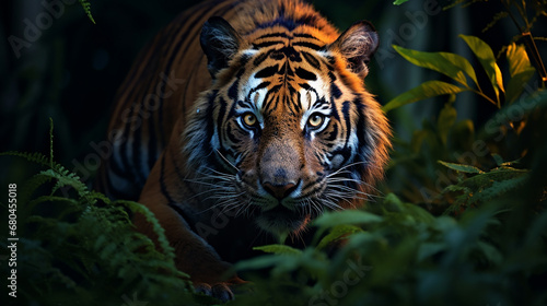 Beautiful photo of tiger in nature. Generative AI.