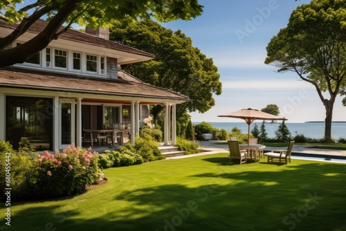 Mediterranean Villa With Garden And Private Beach Access In Hamptons © Anastasiia